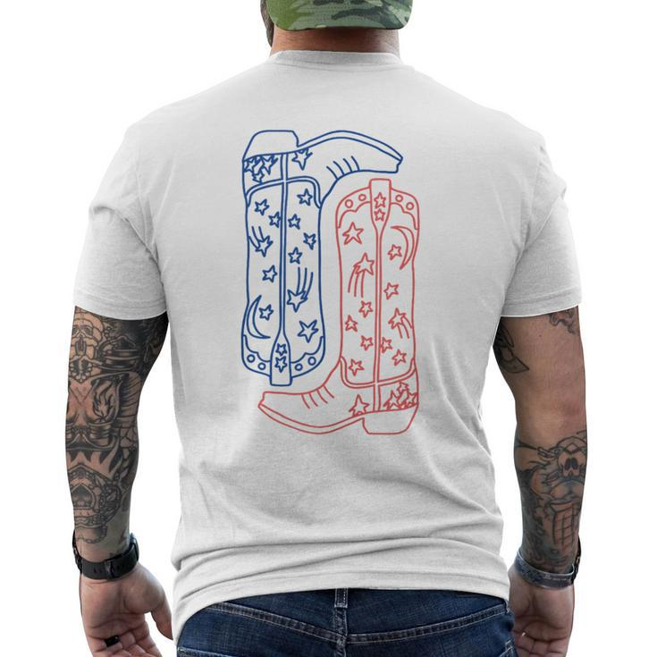 All American Western Girl Cowgirl Cowboy Boots 4Th Of July  Mens Back Print T-shirt
