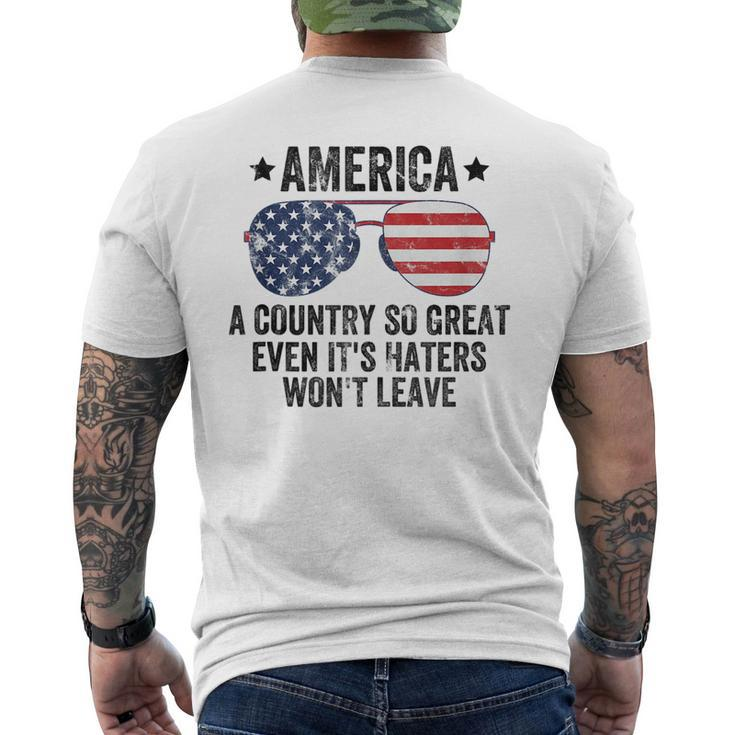 America A Country So Great Even Its Haters Wont Leave  Mens Back Print T-shirt