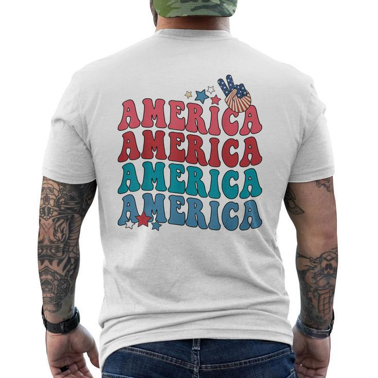 America Patriotic 4Th Fourth Of July Independence Day  Mens Back Print T-shirt