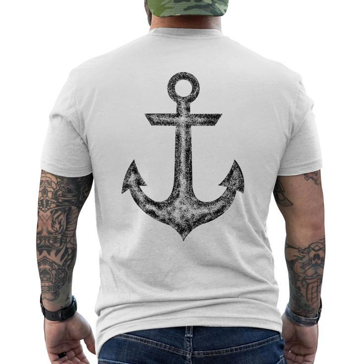 Anchor Boating Nautical  Standard Galvanized Black V1 Mens Back Print T-shirt