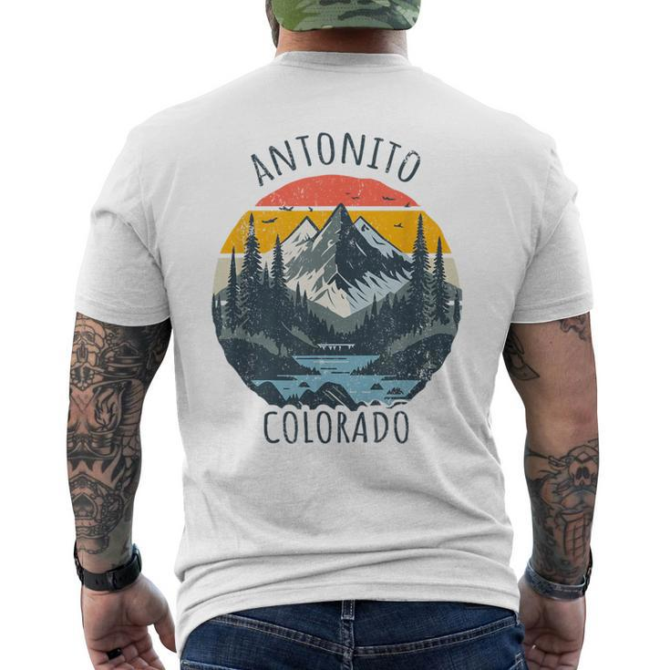 Antonito Colorado Usa Retro Mountain Vintage Style Men's T-shirt Back Print