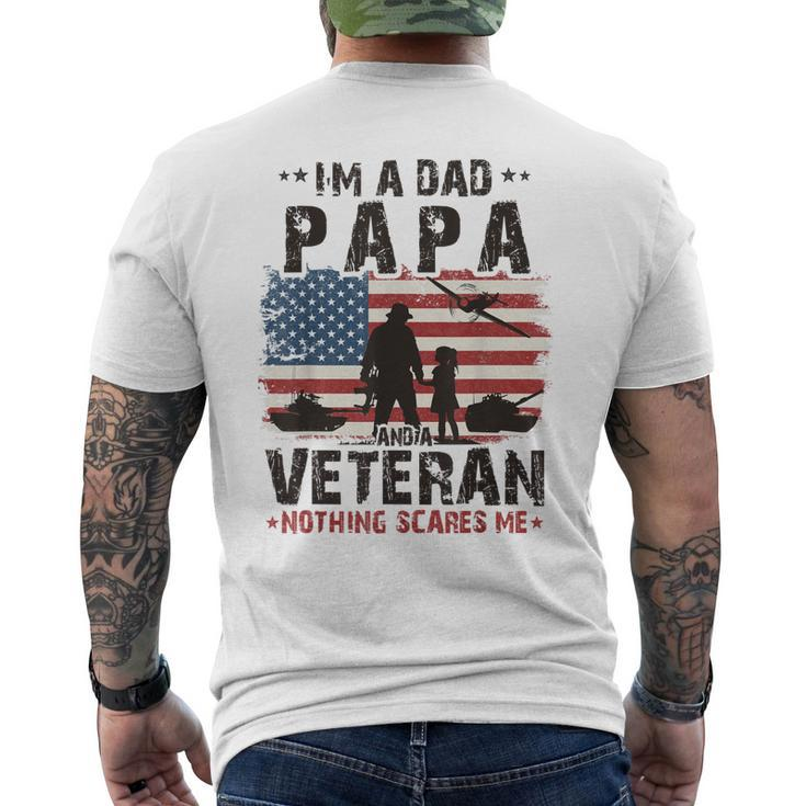 Army Veterans Im A Dad Papa And Veteran Fathers Day Men Men's Back Print T-shirt