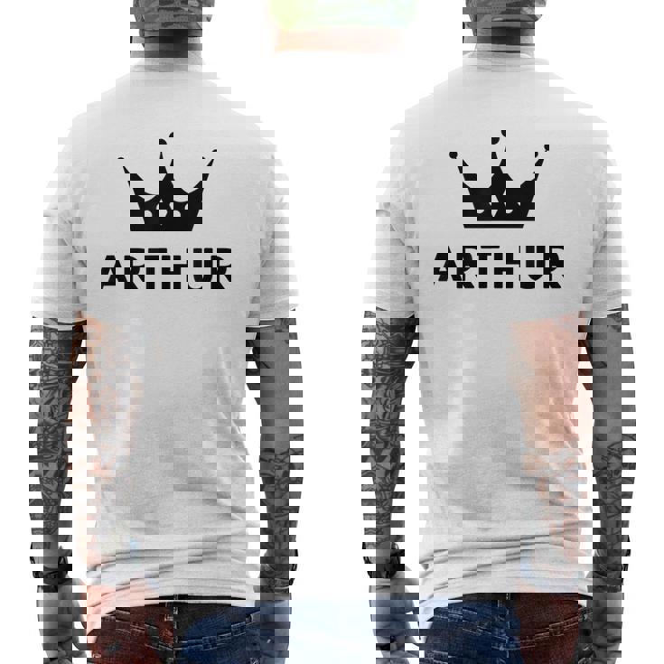 Arthur Crown King Custom Name For Arthur Men's Back Print T-shirt