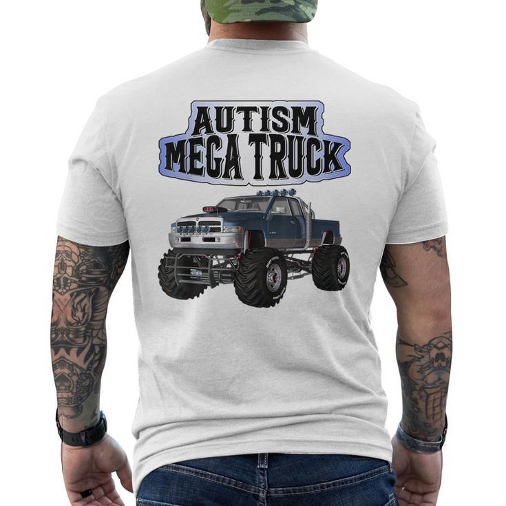 Autism Mega Truck  Mens Back Print T-shirt