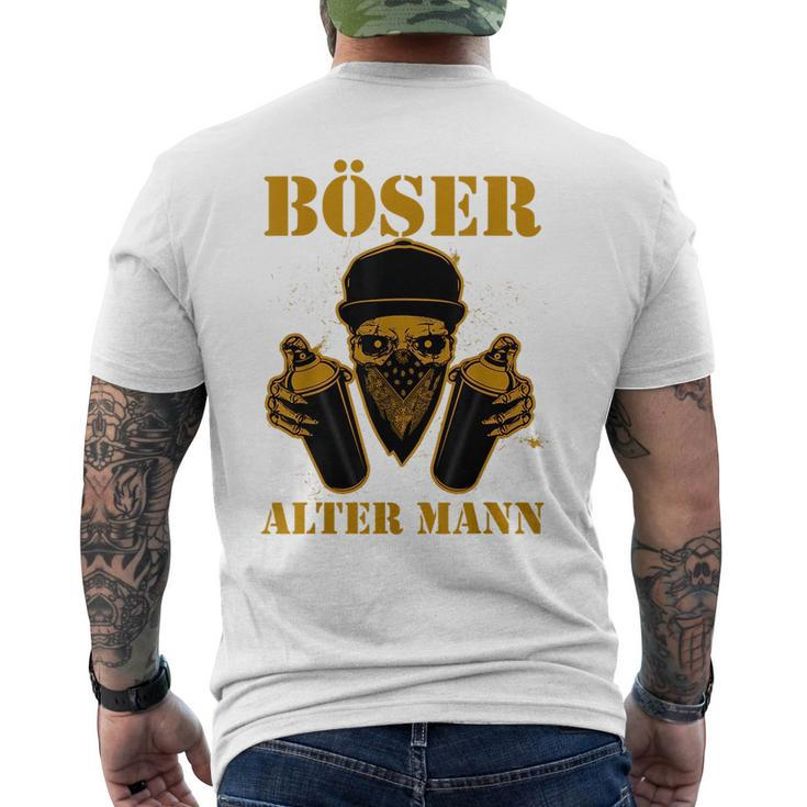 Bad Old Man Gangster Spray Cans  Mens Back Print T-shirt