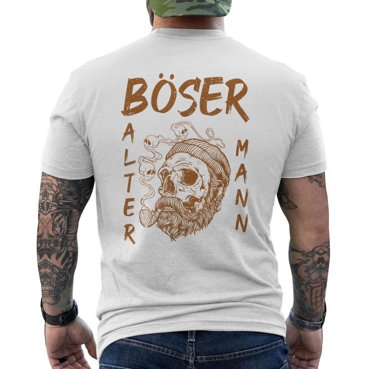Bad Old Man Skull Peifer Smoke  Mens Back Print T-shirt