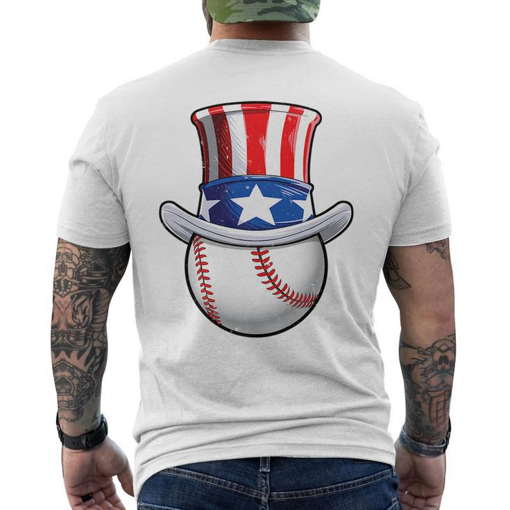 Baseball Uncle Sam T  4Th Of July Boys American Flag Mens Back Print T-shirt