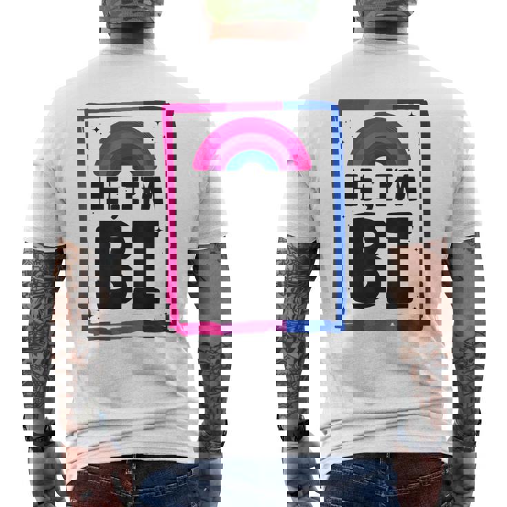 Bisexual Bi Pride Flag Hi Im Bi Mens Back Print T-shirt | Mazezy