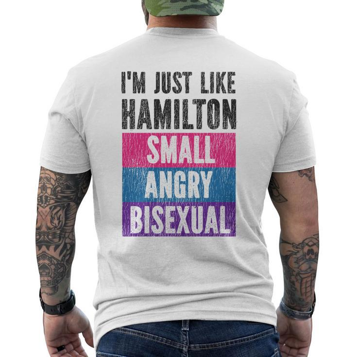 Bisexual Bi Pride Flag Im Just Like Hamilton Small Angry &   Mens Back Print T-shirt