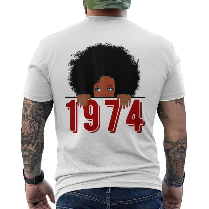Black Queen Born In 1974 46Th Yrs Old Awesome Birthday Men's T-shirt Back Print
