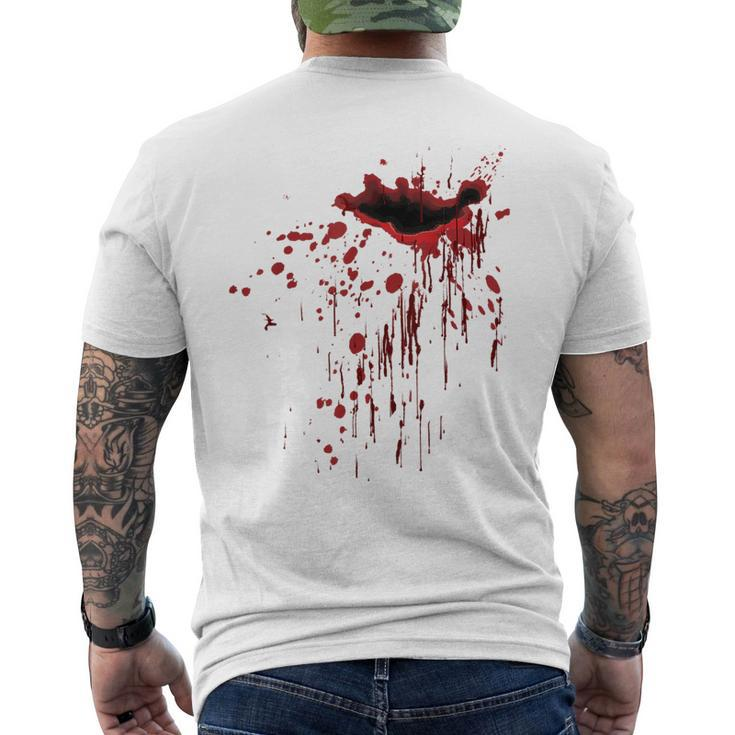 Bleeding Flesh Wound Red Blood Splatters Bloody Open Wound Bloody Men's T-shirt Back Print
