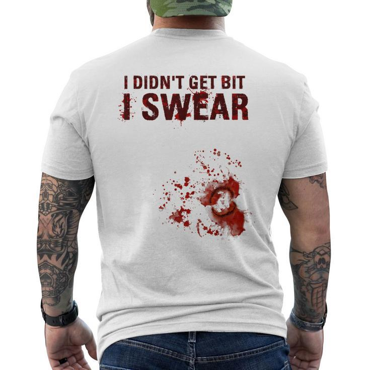 Bloody I Didn't Get Bit Zombie Bite Halloween Men's T-shirt Back Print