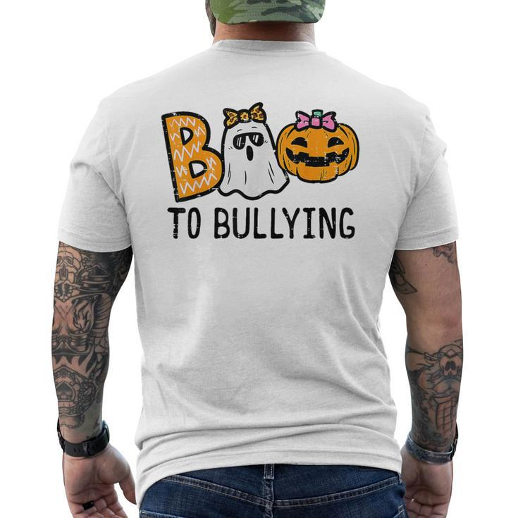 Boo To Bullying Ghost Pumpkin Orange Anti Bully Unity Day Men's T-shirt Back Print