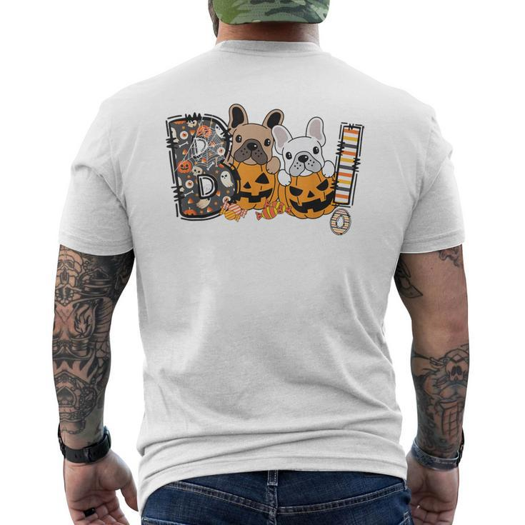 Boo Halloween French Bulldog Dog Frenchie Pumpkin Crew Men's T-shirt Back Print
