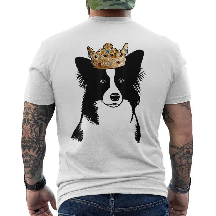 Border Collie Dog Wearing Crown Men's T-shirt Back Print