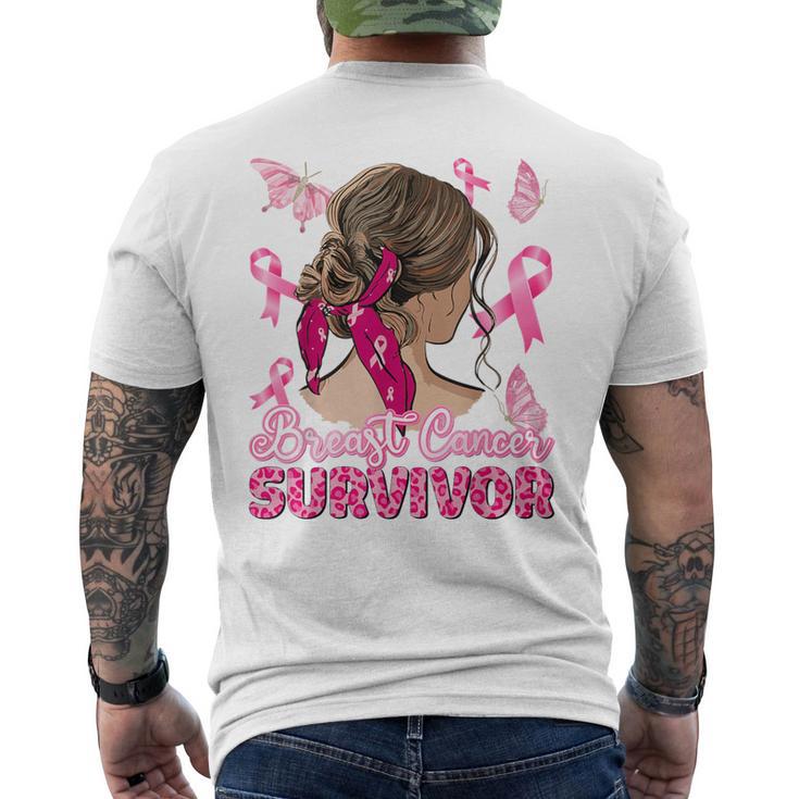 Breast Cancer Awareness Pink Ribbon Survivor Breast Cancer Men's T-shirt Back Print