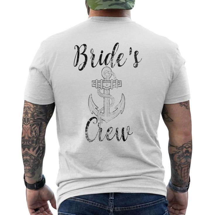 Brides Crew Bridesmaid  Nautical Anchor Bachelorette B Mens Back Print T-shirt