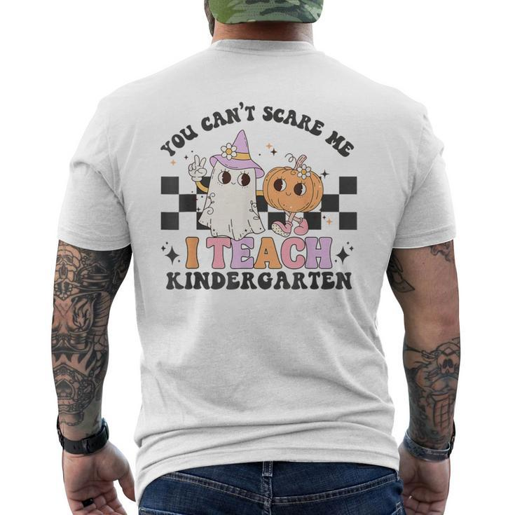 You Cant Scare Me I Teach Kindergarten Retro Halloween Ghost Men's T-shirt Back Print