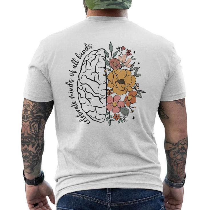 Celebrate Minds Of All Kinds Neurodiversity Autism Men's T-shirt Back Print