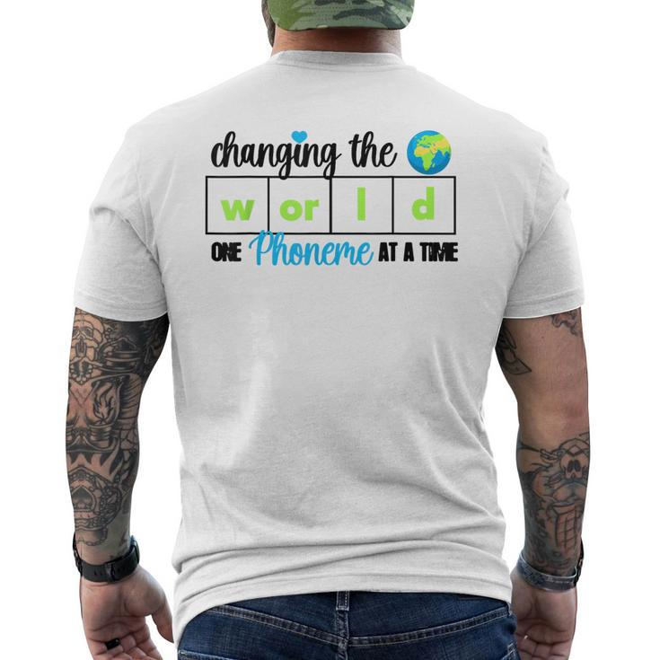 Changing The World One Phoneme At A Time  Mens Back Print T-shirt