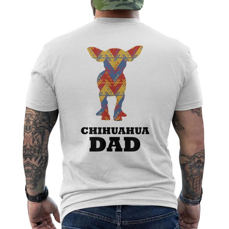 Chihuahua Dad Mexican Blanket Dog Silhouette   Mens Back Print T-shirt