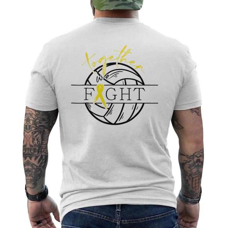 Childhood Cancer Awareness Together We Fight Volleyball Men's T-shirt Back Print