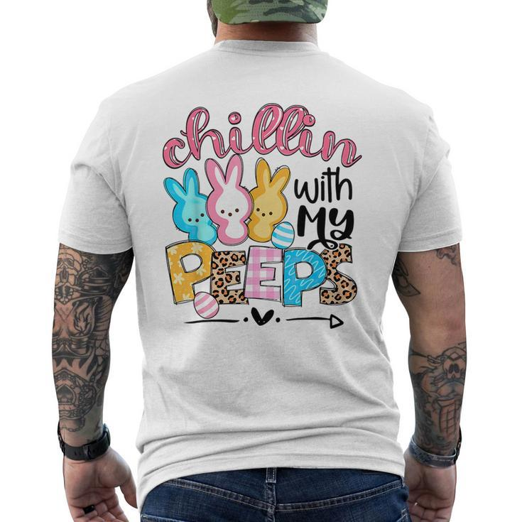 Chillin With My Peeps   Funny Bunny Easter Day Love Mens Back Print T-shirt