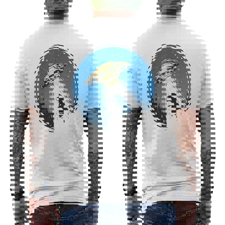 Cow Snatch Vintage Distressed Ufo Flying Saucer Men's T-shirt Back Print