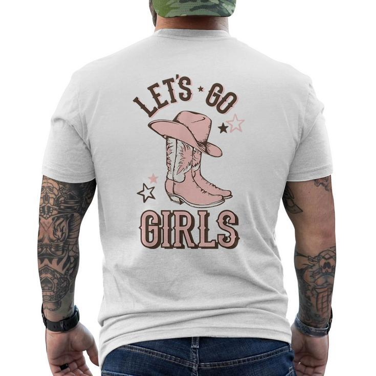 Cowgirl Boots Lets Go Girls Howdy Western Cowgirl  Mens Back Print T-shirt