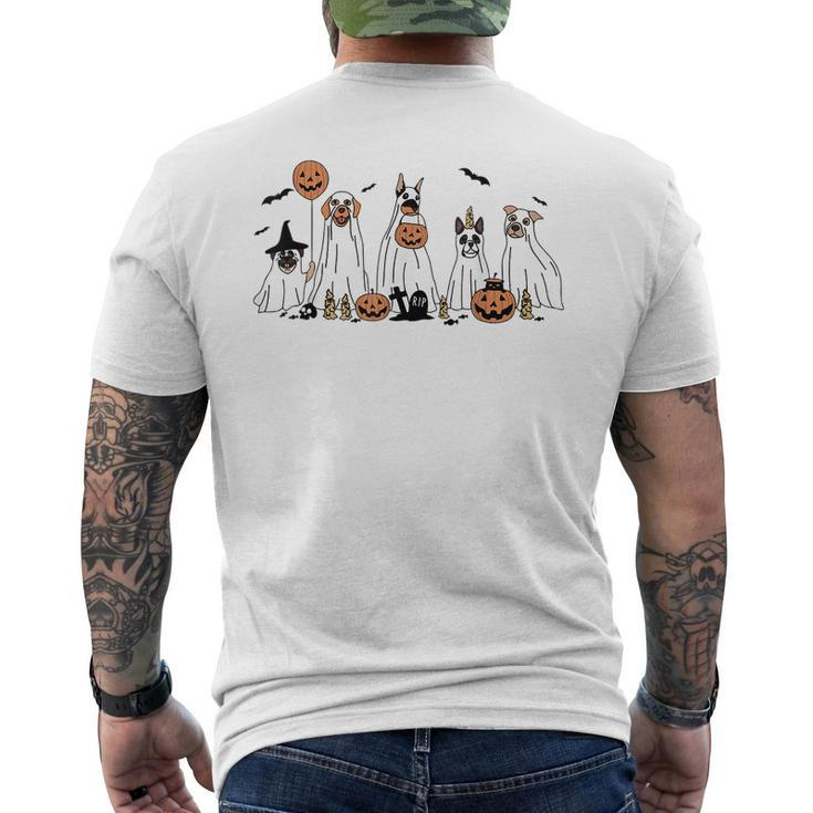 Cute Dog Dressed As Ghost Halloween Boo Dog Lov Men's T-shirt Back Print