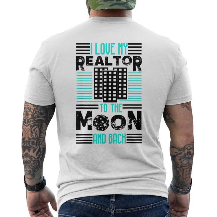 Cute Glam I Love My Realtor To The Moon And Back Men's Back Print T-shirt
