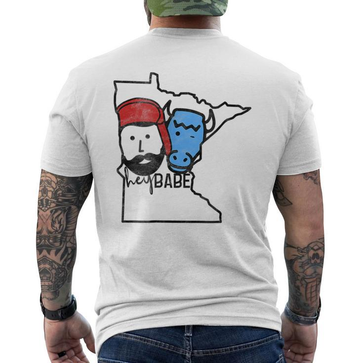 Cute Minnesota Babe Ox Paul Bunyan Vintage Retro Mens Back Print T-shirt