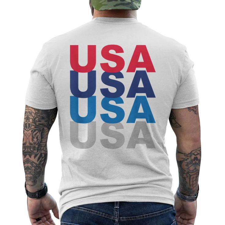 Cute Usa Red White Blue 4Th Of July Top Mens Back Print T-shirt