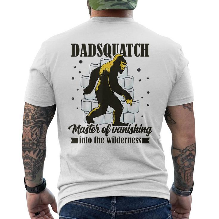 Dadsquatch Master Of Vanishing Dad Sasquatch Lovers Toilet  Mens Back Print T-shirt