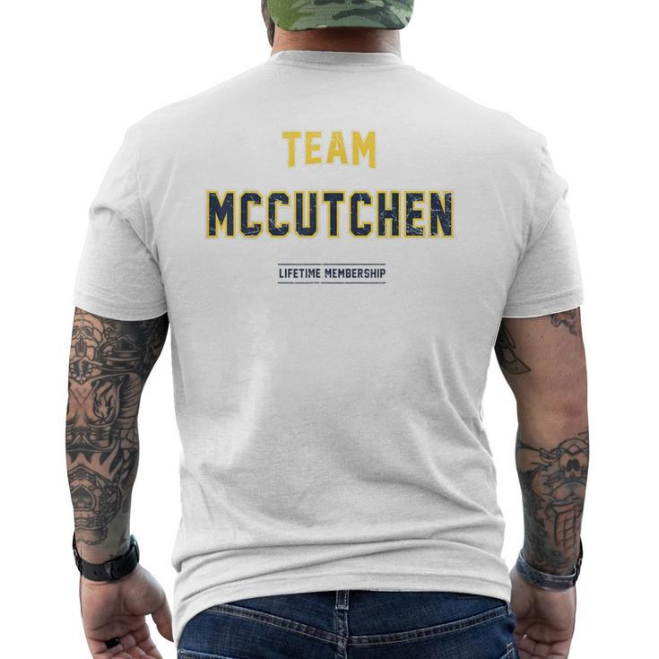 Distressed Team Mccutchen Proud Family Surname Last Name Men's Back Print T-shirt