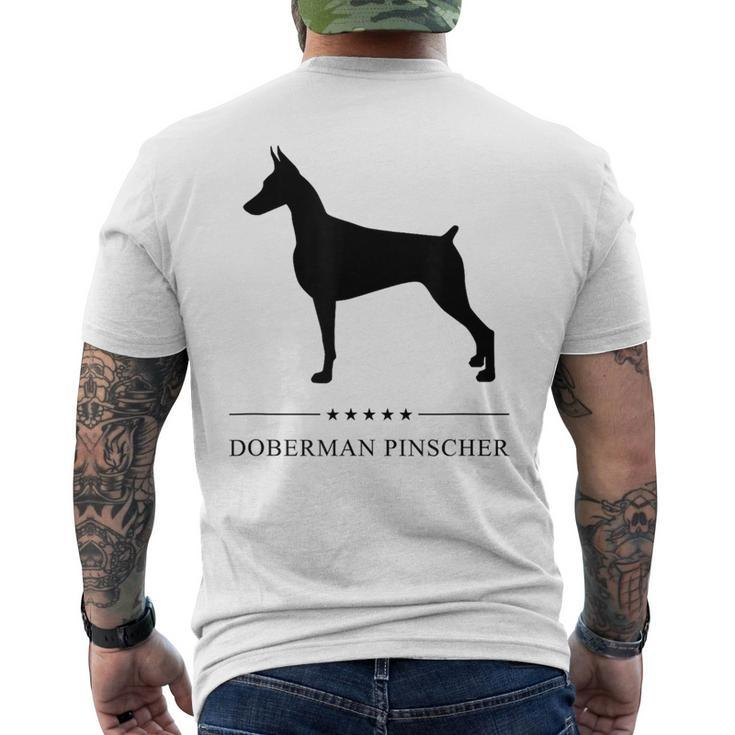 Doberman Pinscher Black Silhouette Men's T-shirt Back Print