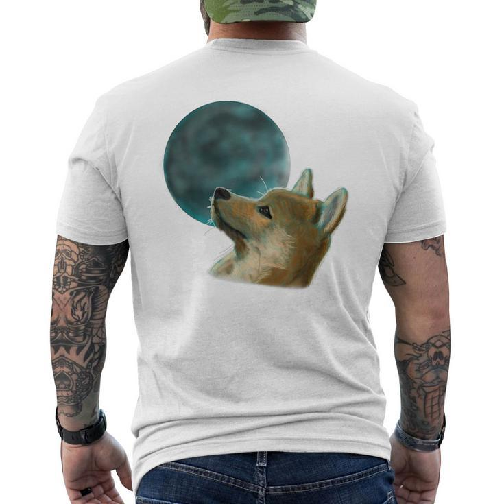 Dog Looking Up At The Moon Moon Funny Gifts Mens Back Print T-shirt