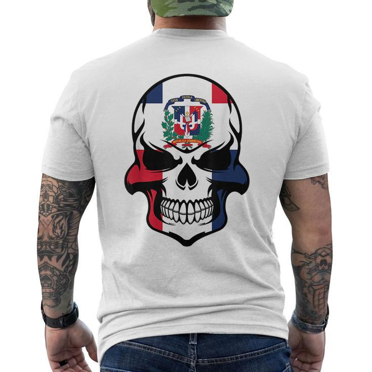 Dominican Flag Skull Cool Dominican Republic Skull Dominican Republic Funny Gifts Mens Back Print T-shirt