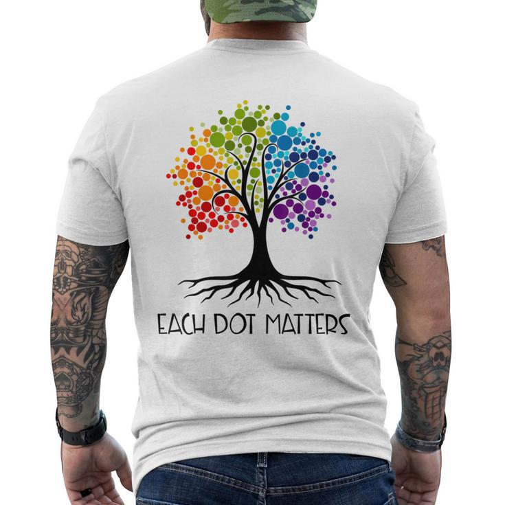 Each Dot Matters Colorful Tree Dot Day Polka Dot Men's T-shirt Back Print