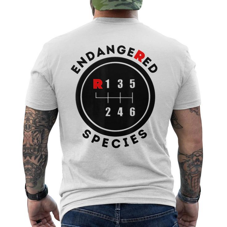 Endangered Species Manual Gearbox Stick Shift 6 Speed  Mens Back Print T-shirt