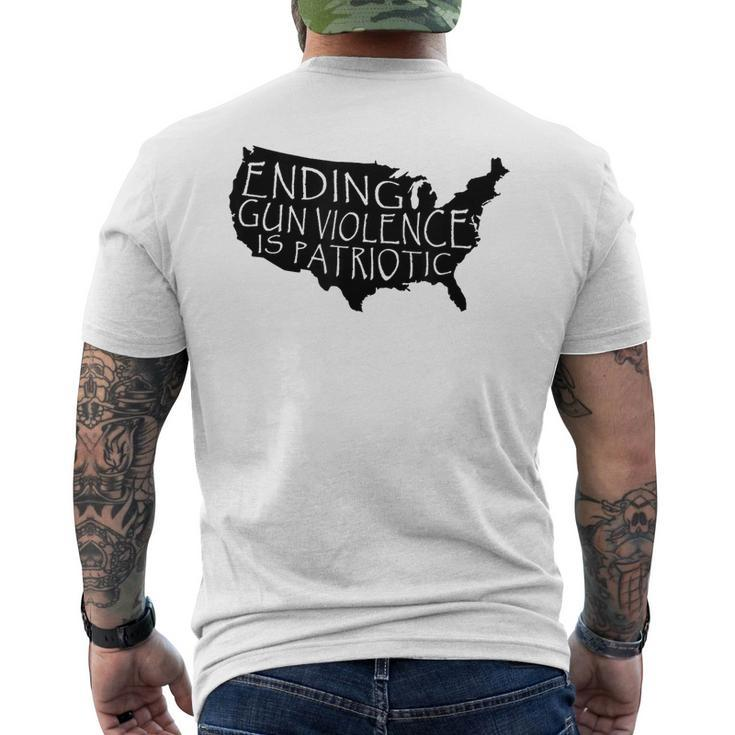 Ending Gun Violence Is Patriotic United States Silhouette Patriotic Funny Gifts Mens Back Print T-shirt
