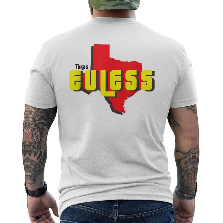 Euless Texas State Outline Retro Tx Men's T-shirt Back Print