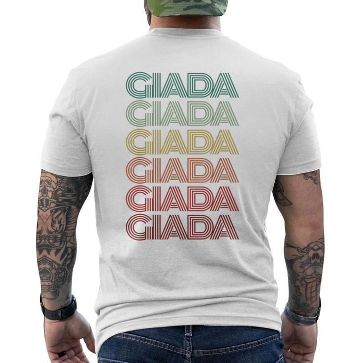 First Name Giada Italian Girl Retro Name Tag Groovy Party  Mens Back Print T-shirt