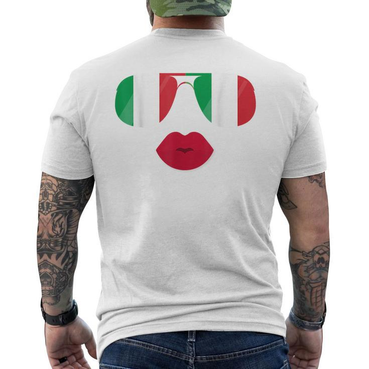 Flag Italia Sunglasses Lips  Italian Flags Italy  Mens Back Print T-shirt
