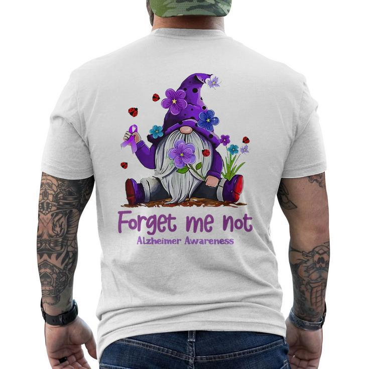 Forget Purple Gnome Me Not Purple Alzheimer's Awareness Men's T-shirt Back Print