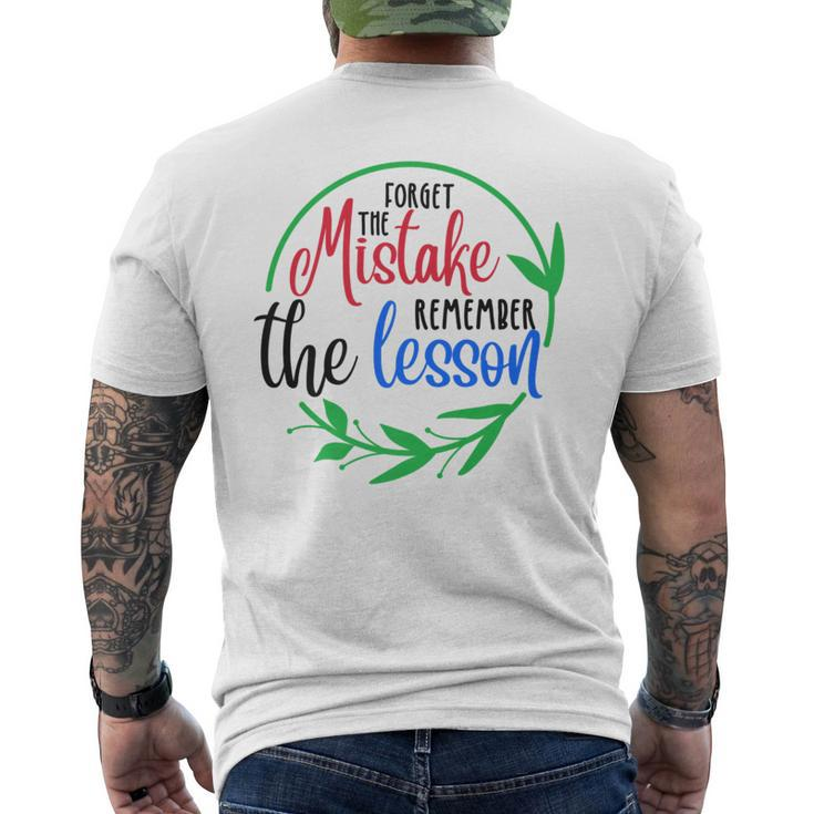 Forget The Mistake Remember The Lesson Inspirational   Mens Back Print T-shirt