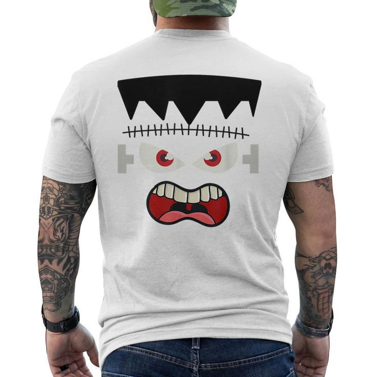 Frankenstein Face  Scary Monster Halloween Costume  Mens Back Print T-shirt