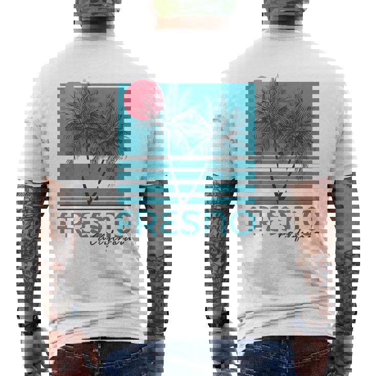 Fresno Ca Souvenir California Palm Tree Men's T-shirt Back Print