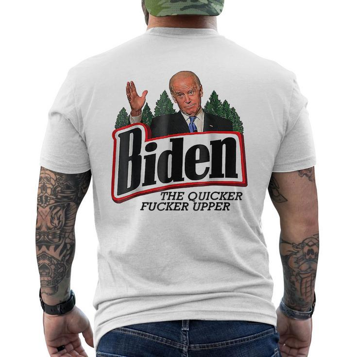 Funny Biden The Quicker Fcker Upper Mens Back Print T-shirt