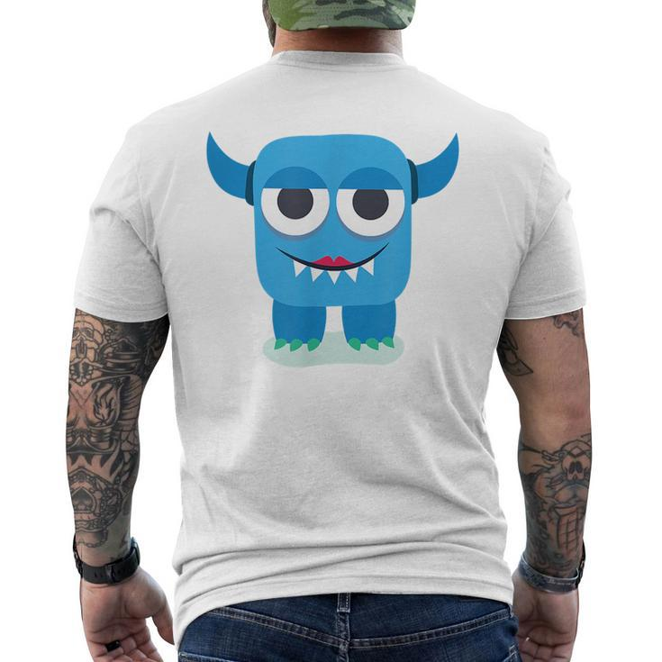 Funny  Blue Scary Monster  Mens Back Print T-shirt